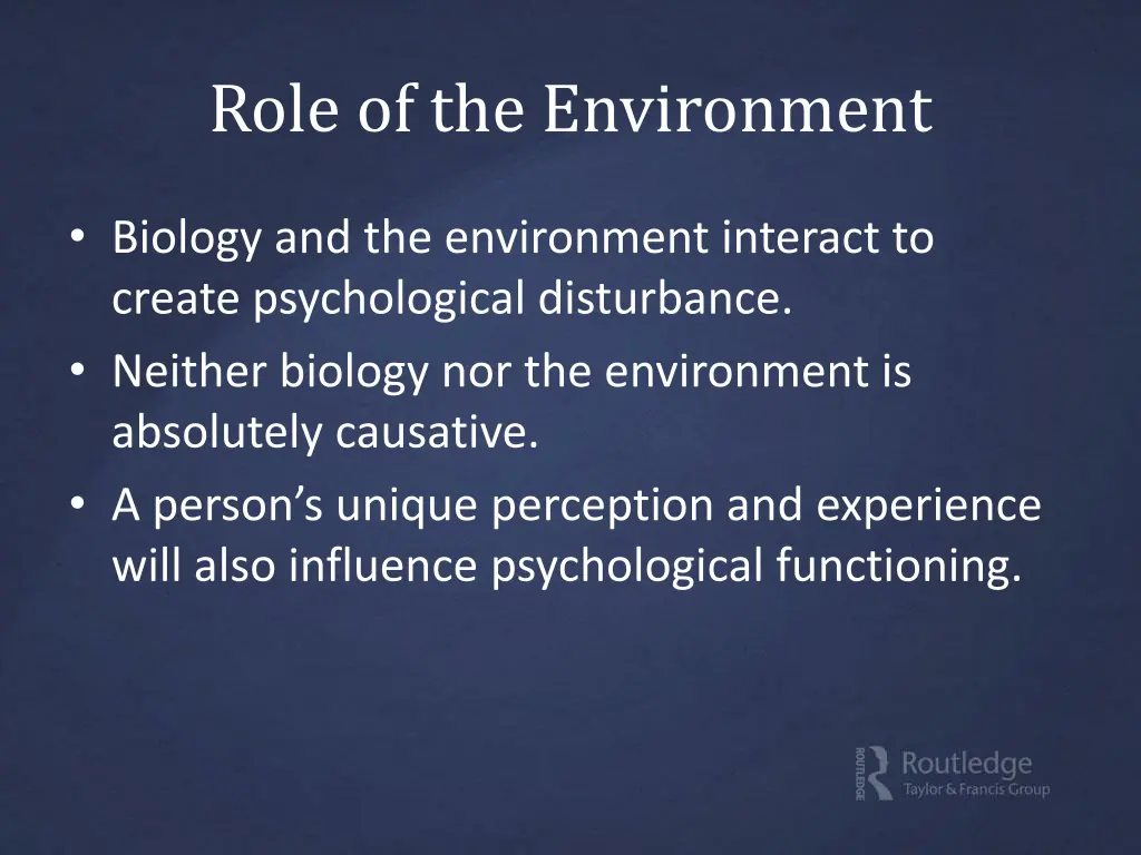 role of the environment