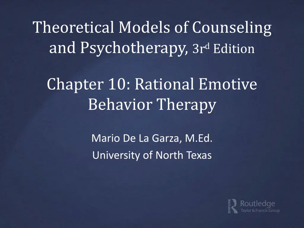 theoretical models of counseling