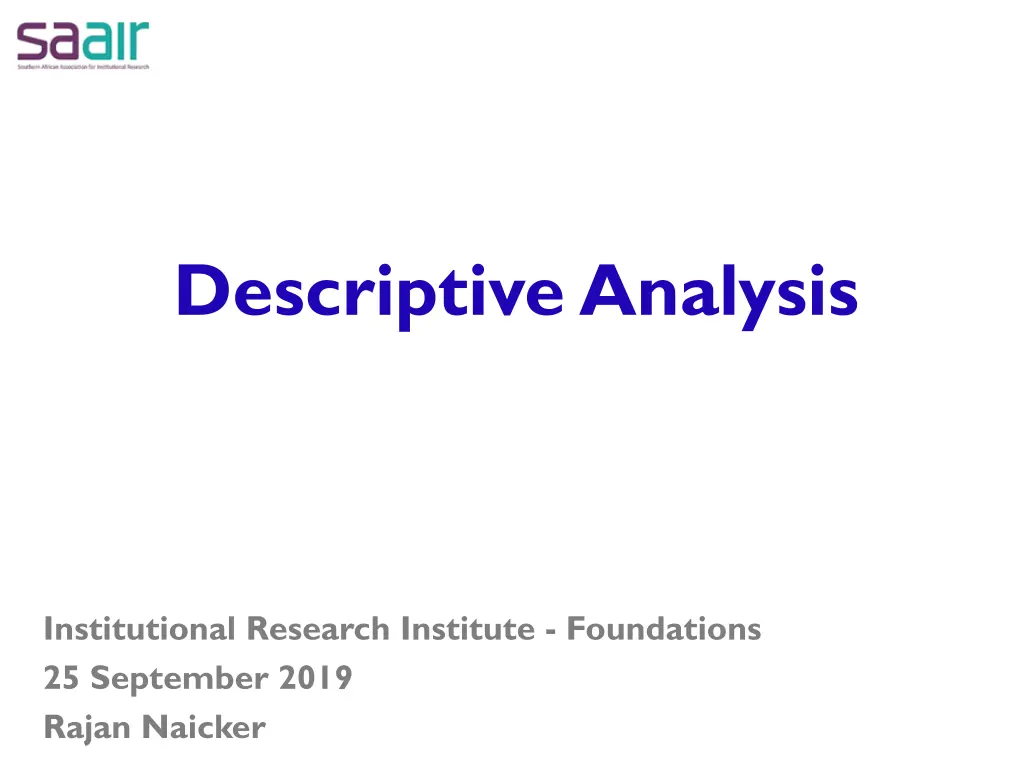 descriptive analysis