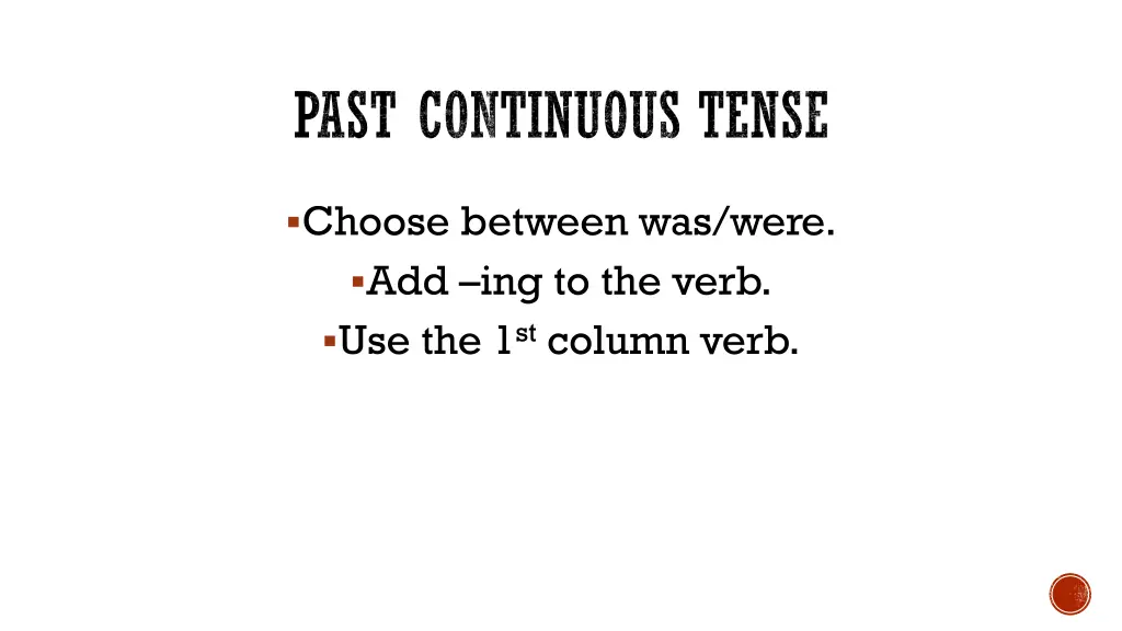 past continuous tense