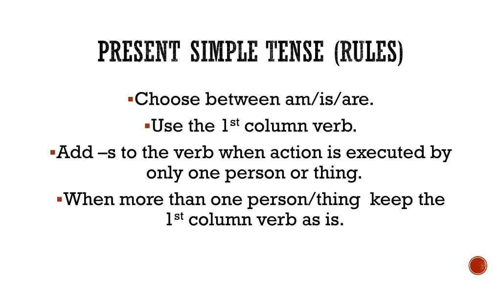 present simple tense rules