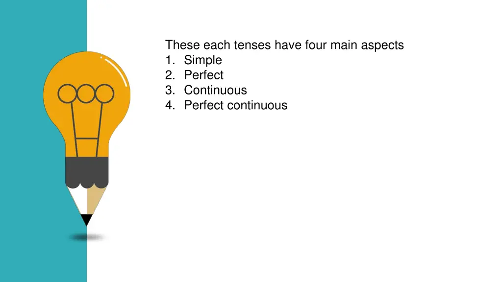 these each tenses have four main aspects 1 simple