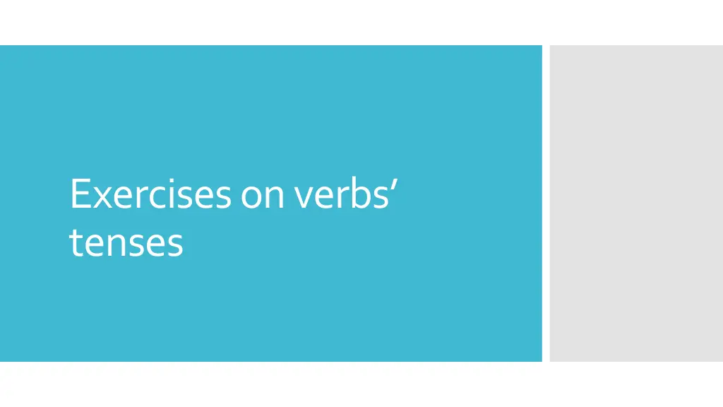 exercises on verbs tenses