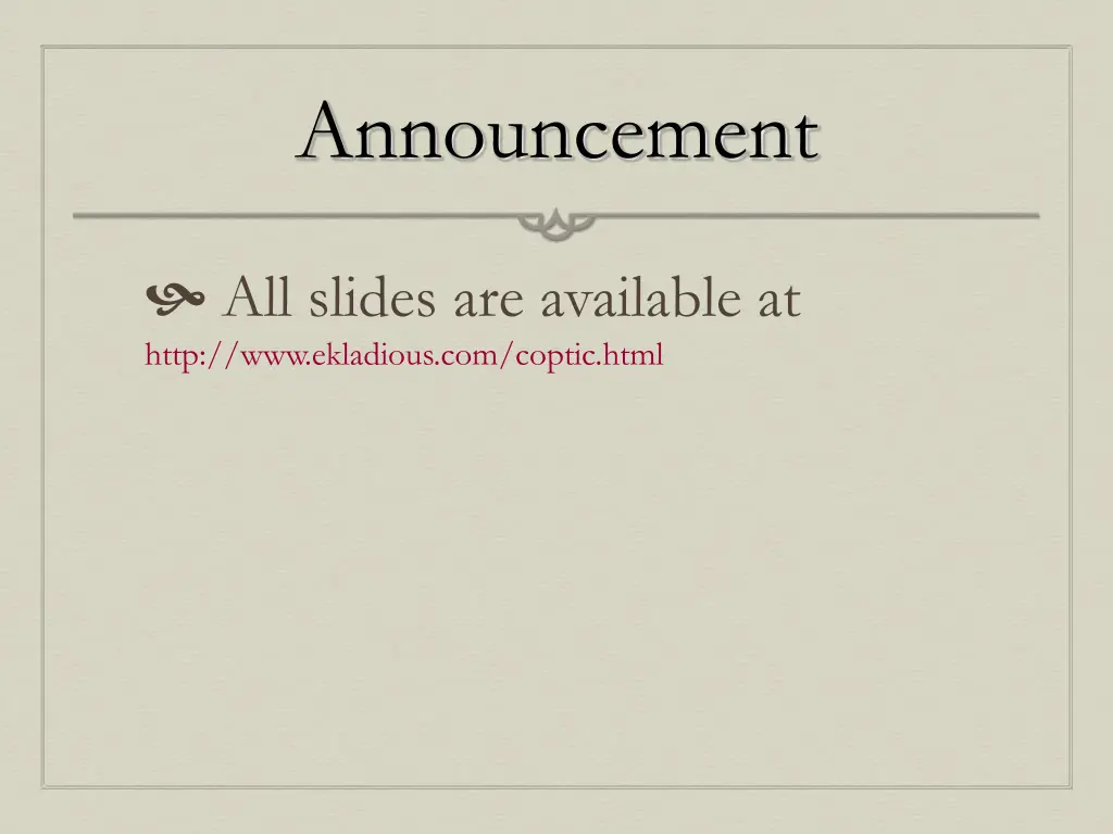 announcement