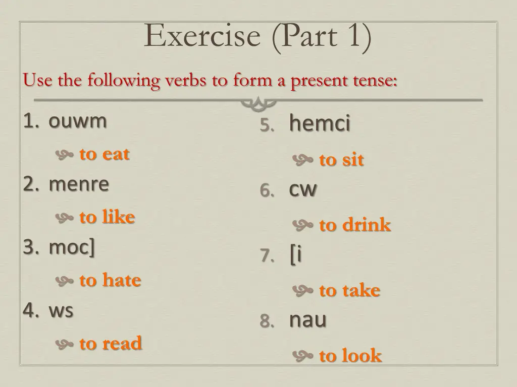 exercise part 1
