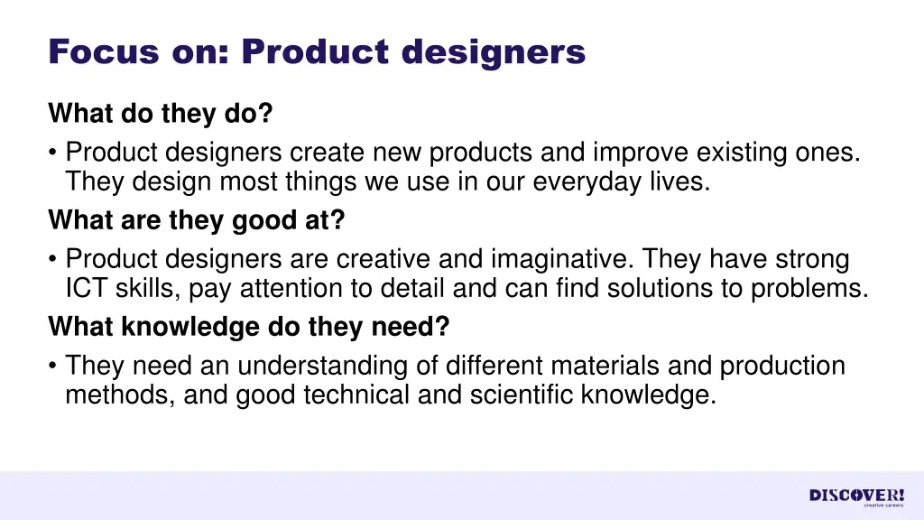 focus on product designers