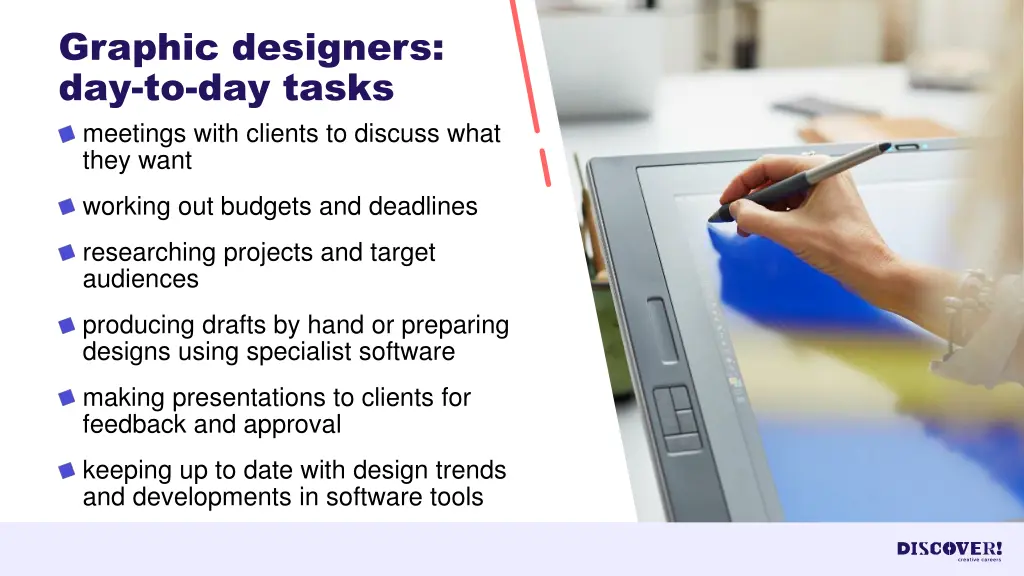 graphic designers day to day tasks meetings with
