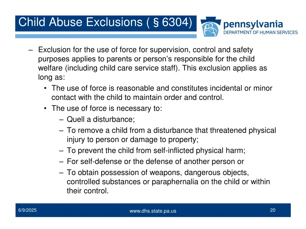 child abuse exclusions 6304 1