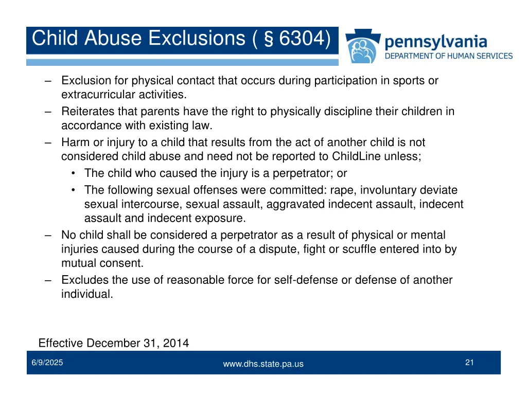 child abuse exclusions 6304 2