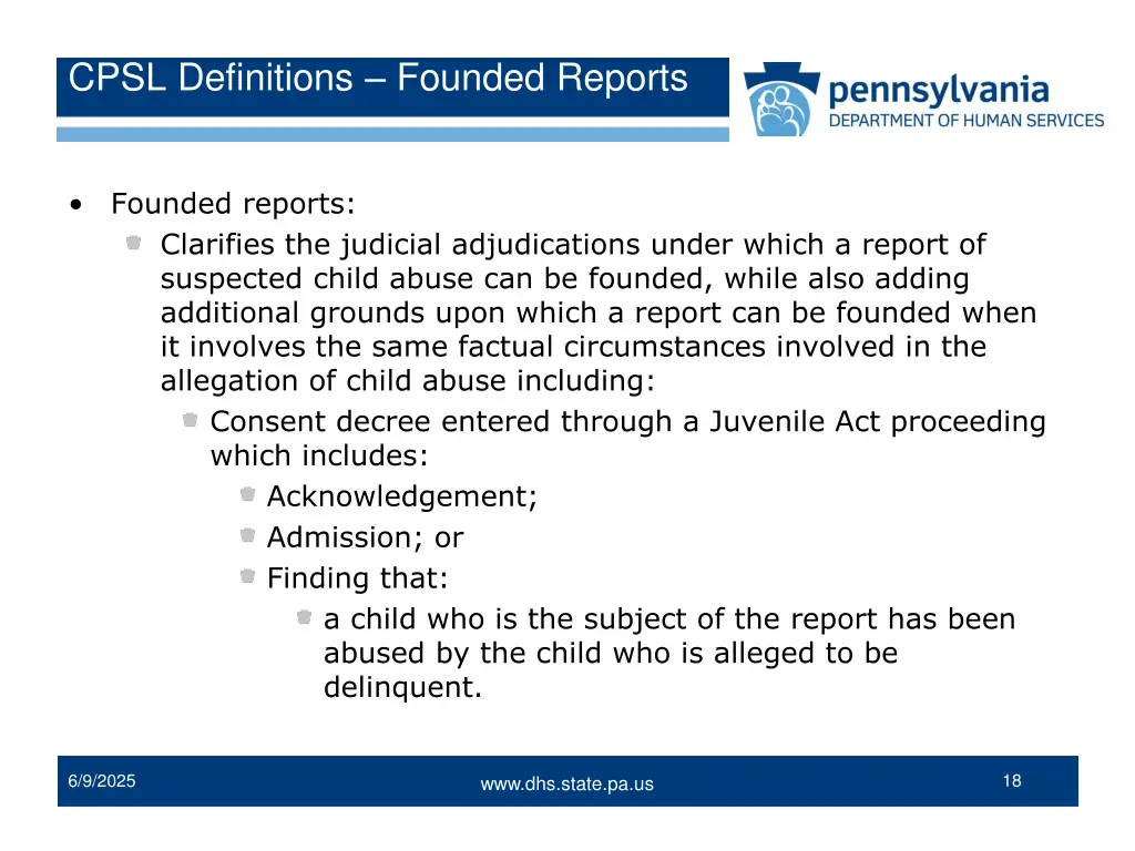 cpsl definitions founded reports 1