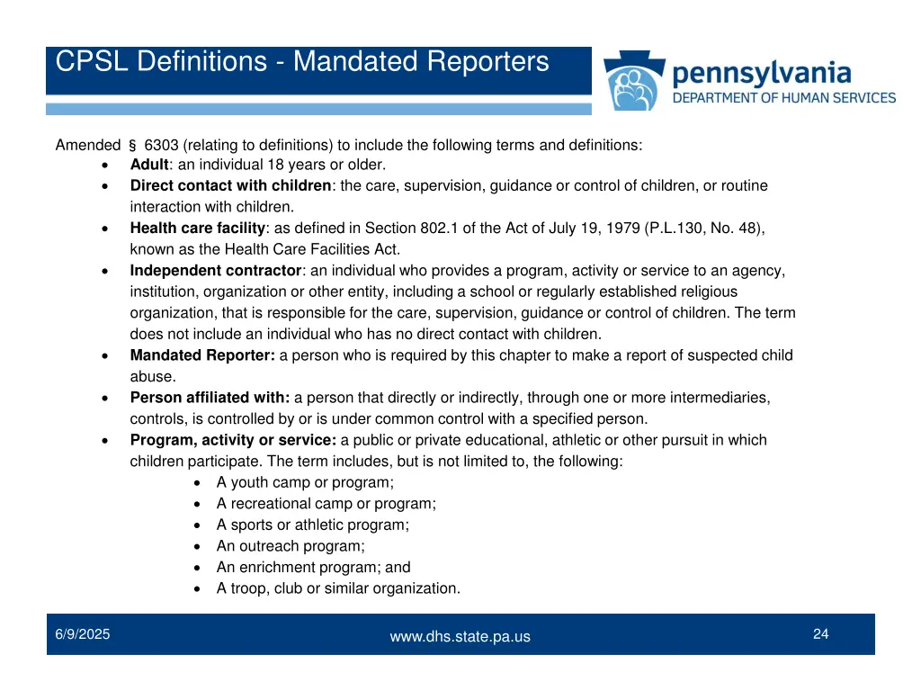 cpsl definitions mandated reporters