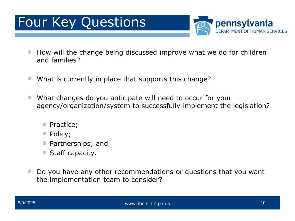 four key questions
