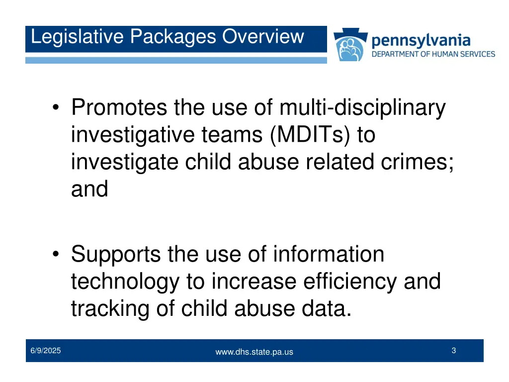 legislative packages overview 1