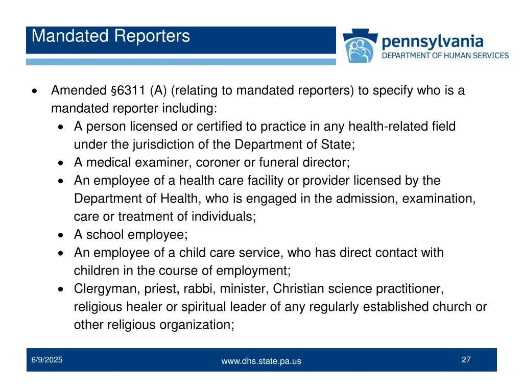 mandated reporters