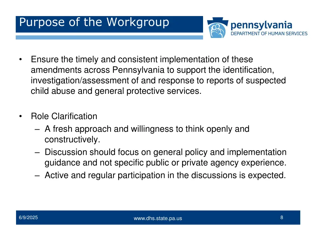 purpose of the workgroup