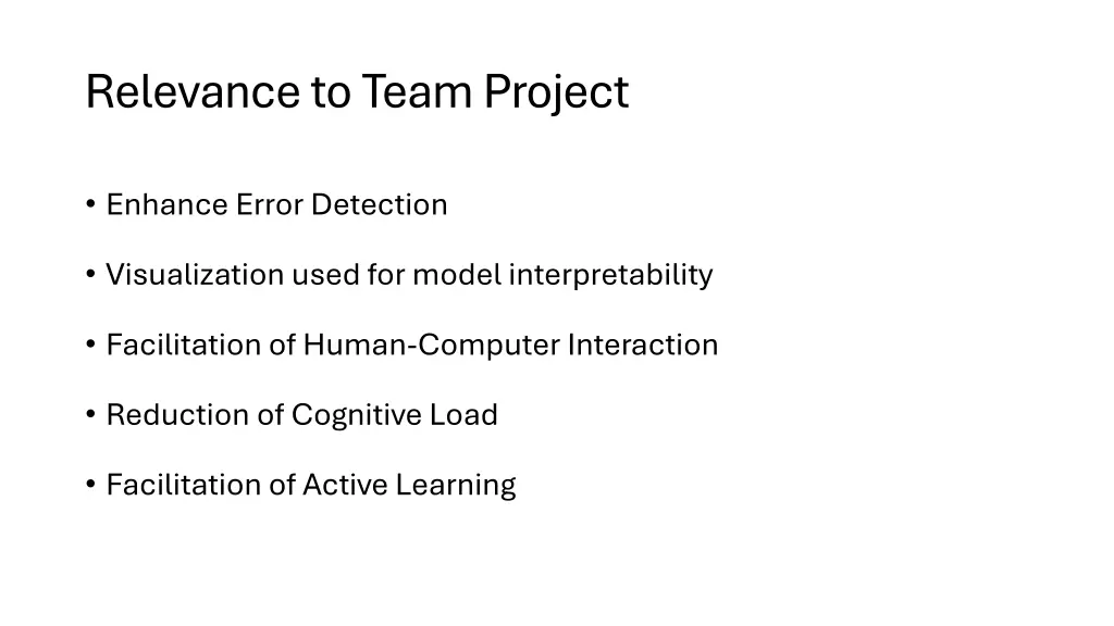 relevance to team project