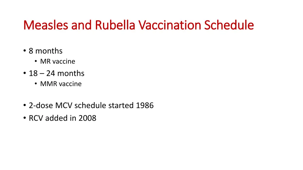 measles and rubella vaccination schedule measles
