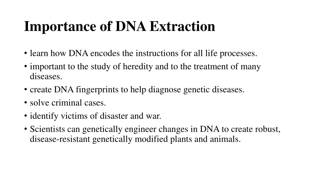 importance of dna extraction