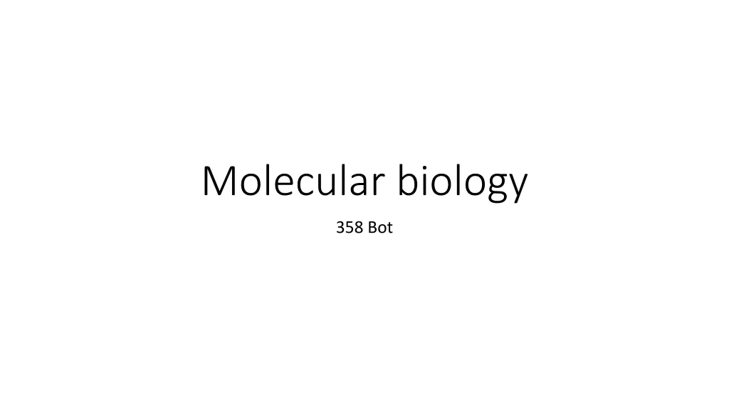 molecular biology