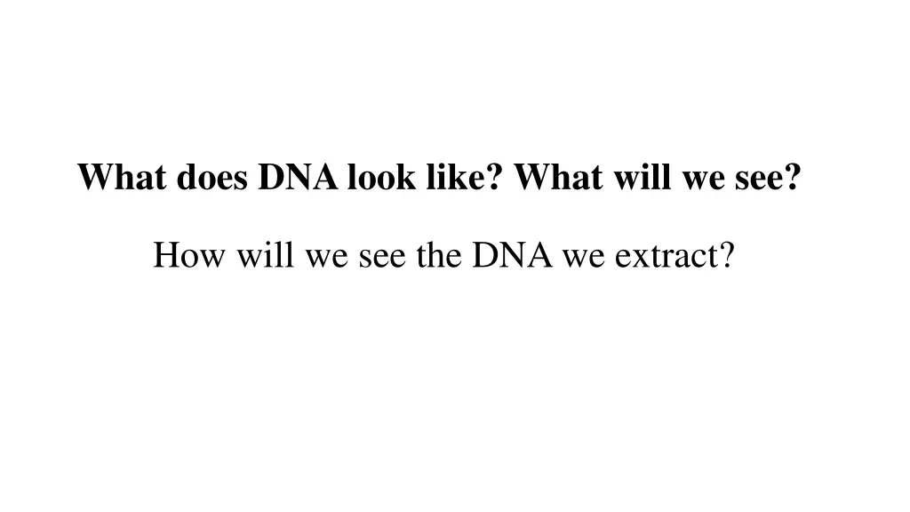 what does dna look like what will we see