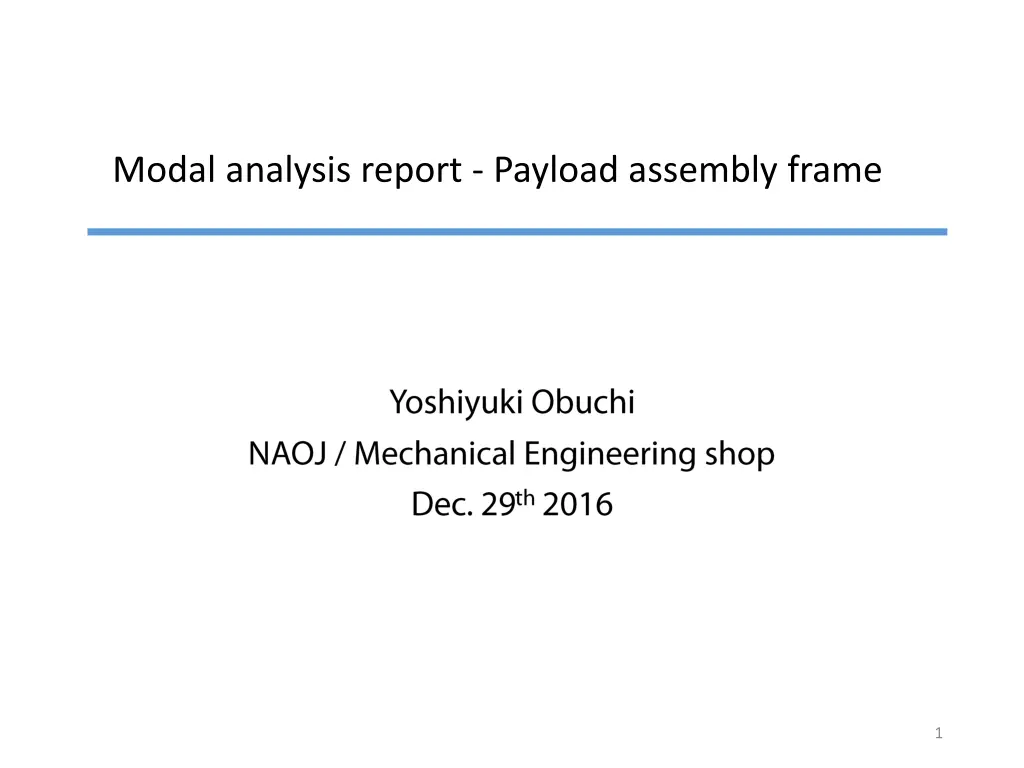 modal analysis report payload assembly frame
