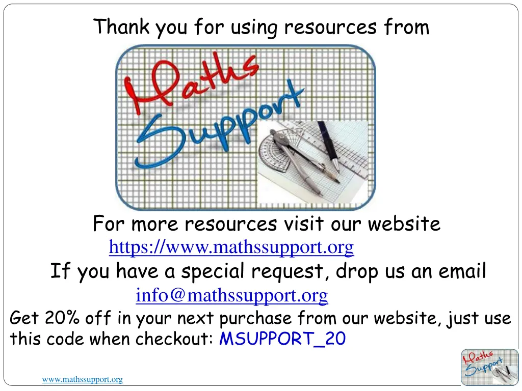thank you for using resources from