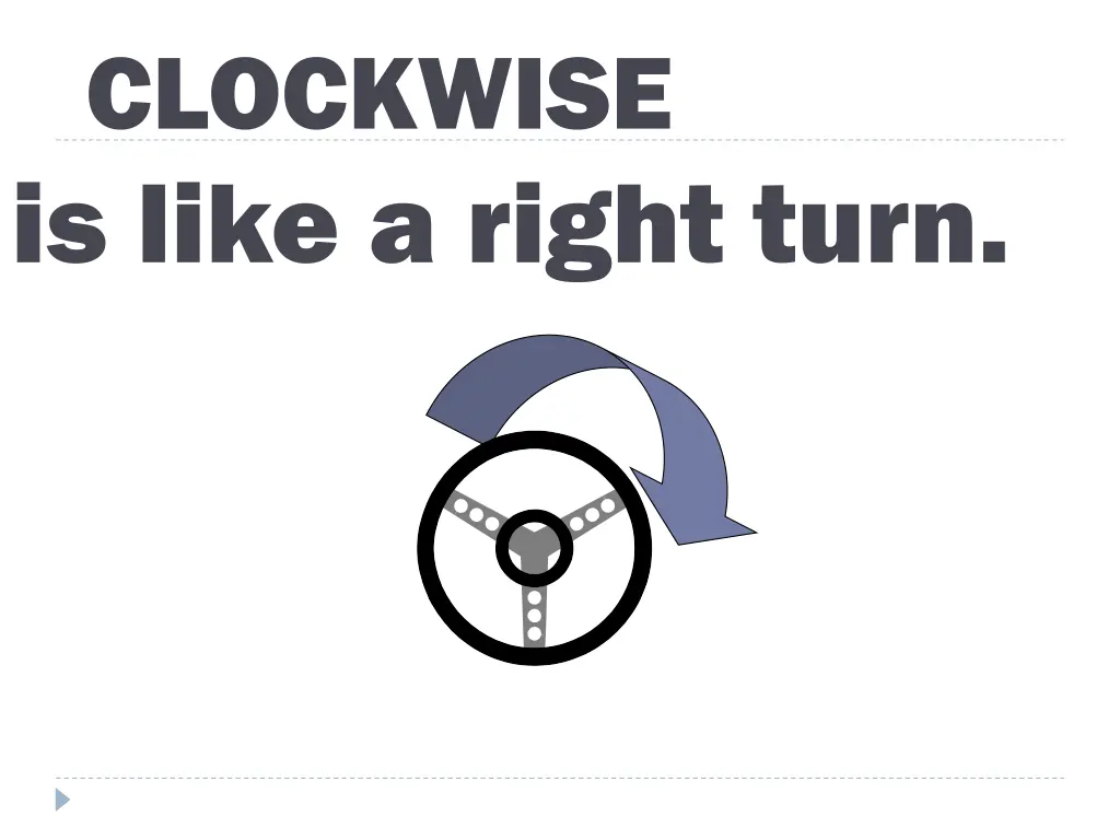 clockwise is like a right turn