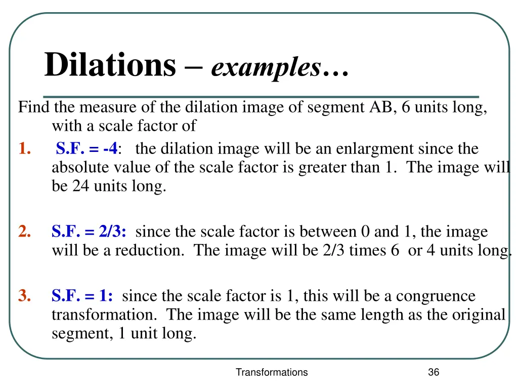 dilations examples