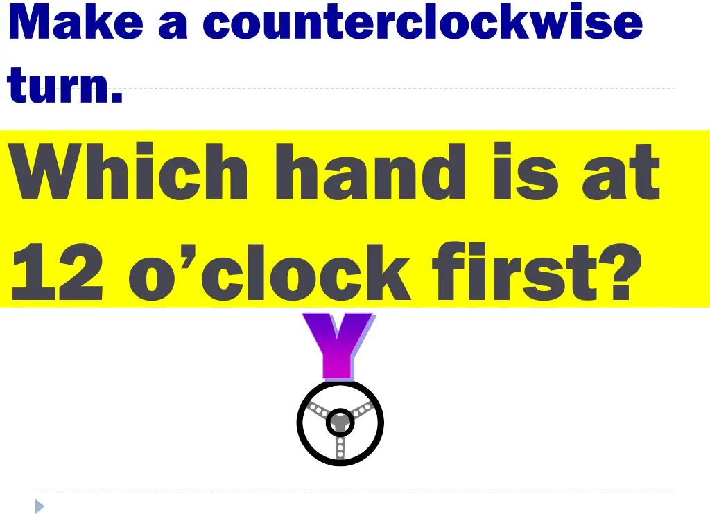 make a counterclockwise turn which hand