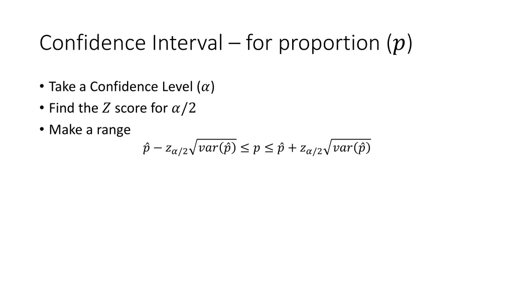 confidence interval for proportion