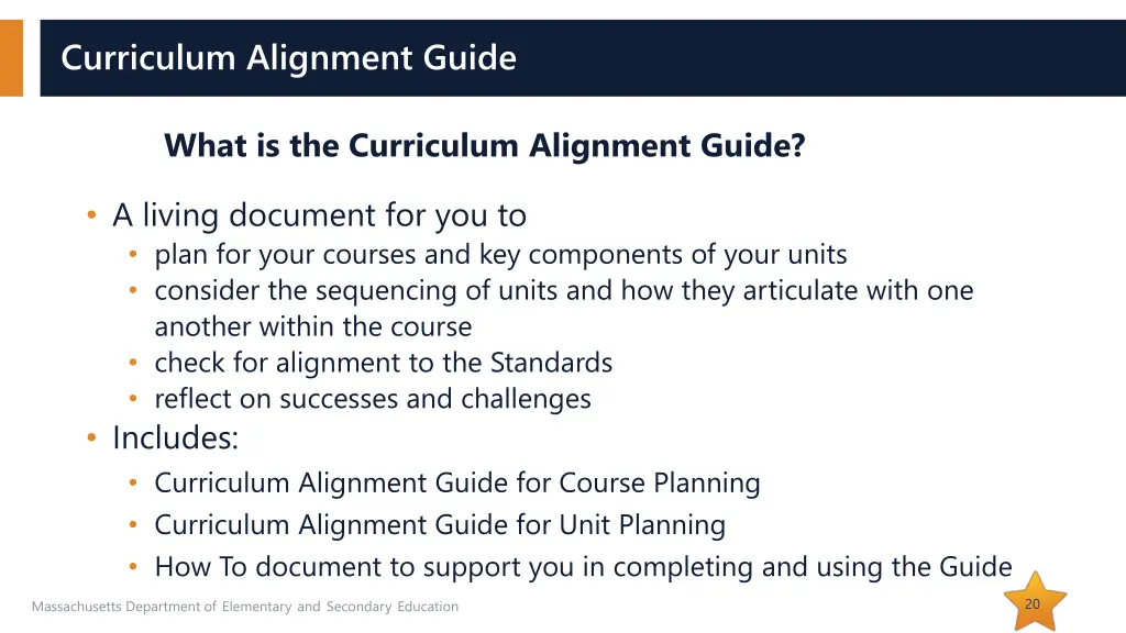 curriculum alignment guide