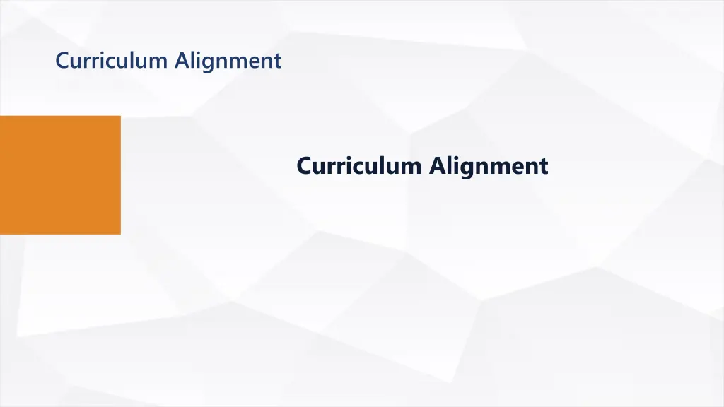 curriculum alignment