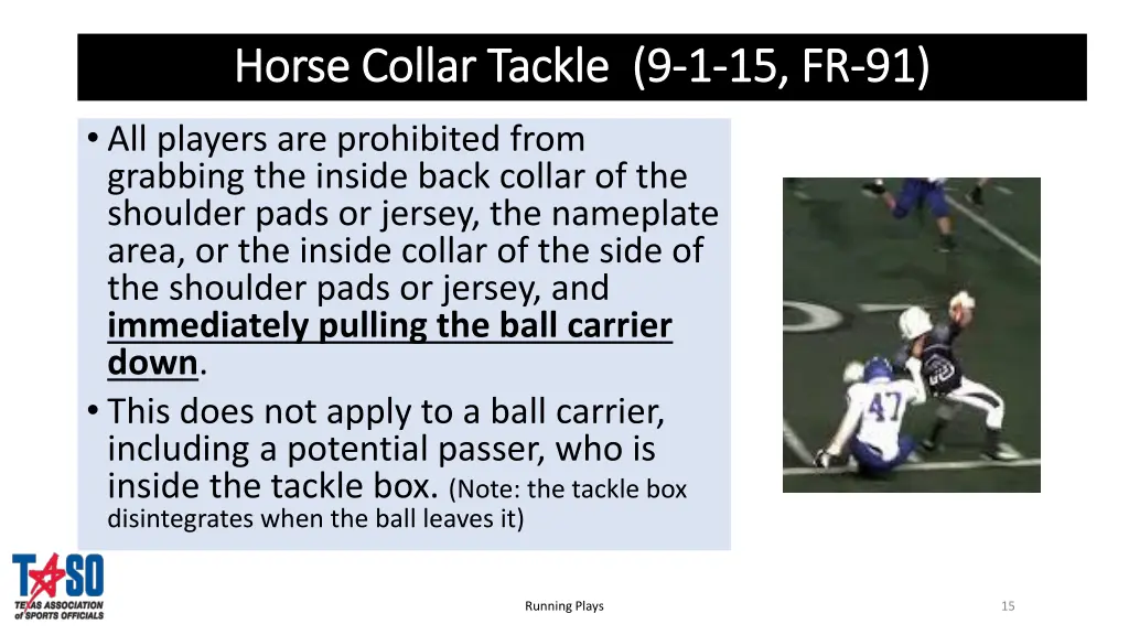 horse collar tackle 9 horse collar tackle