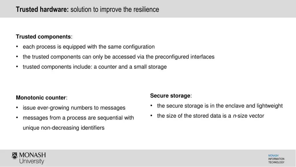 trusted hardware solution to improve