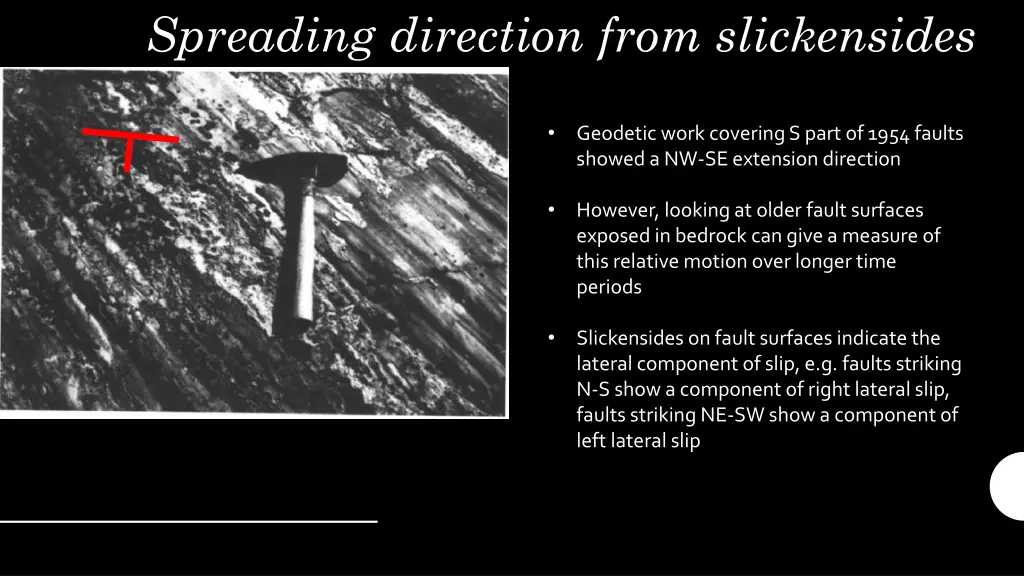 spreading direction from slickensides