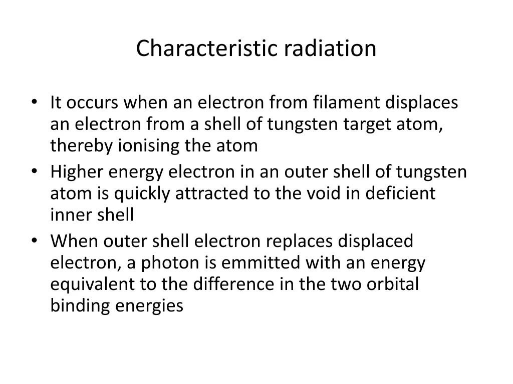 characteristic radiation