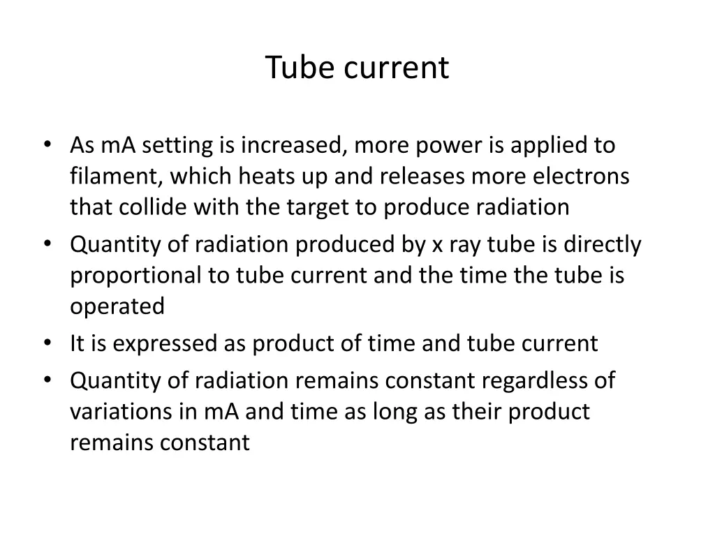 tube current