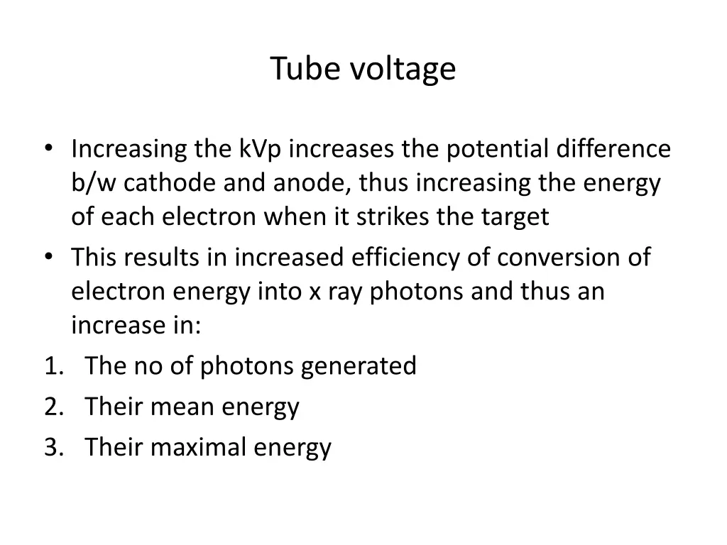 tube voltage