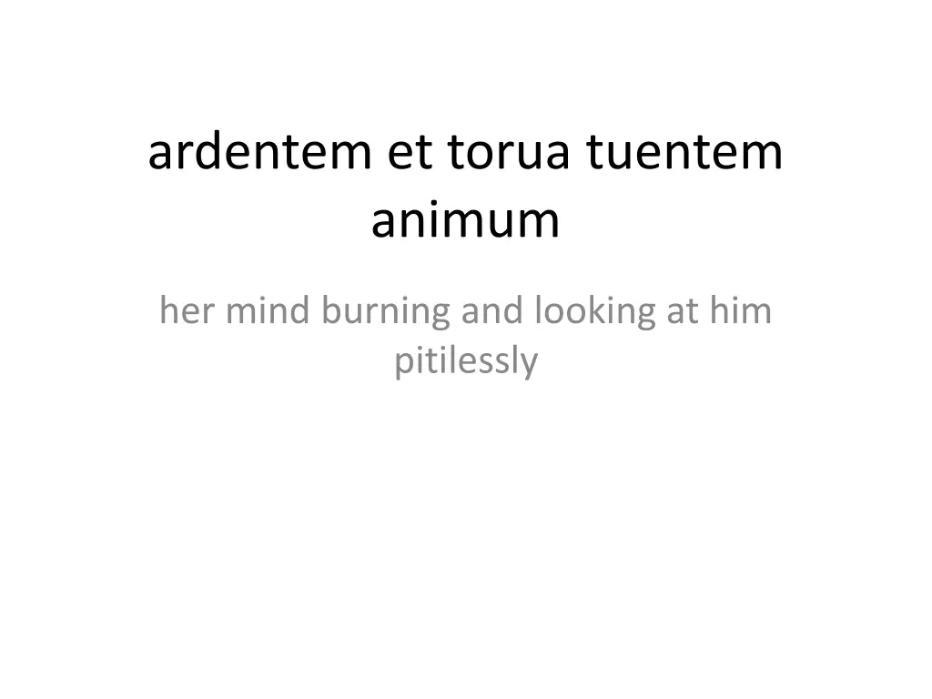 ardentem et torua tuentem animum
