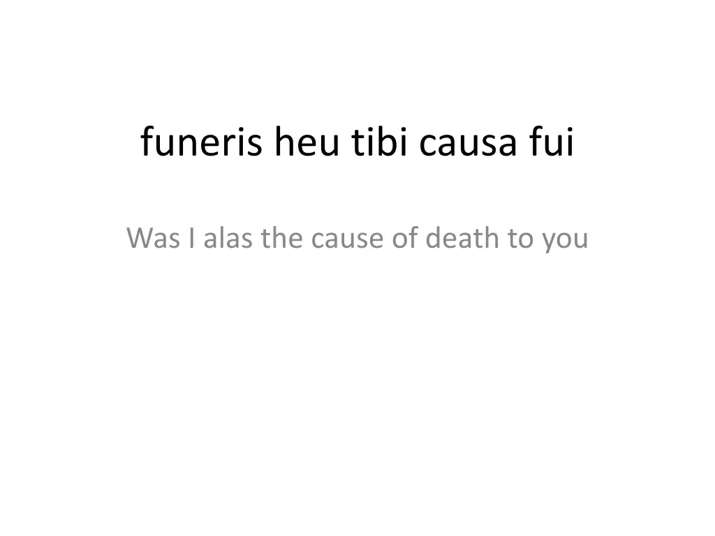 funeris heu tibi causa fui