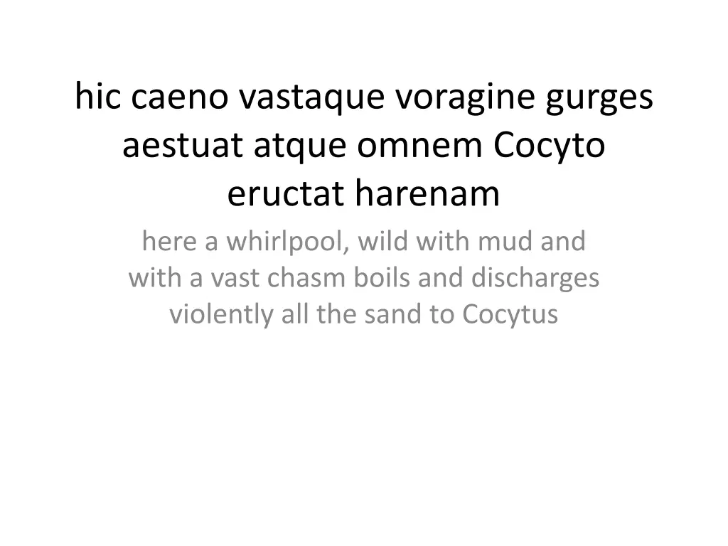 hic caeno vastaque voragine gurges aestuat atque
