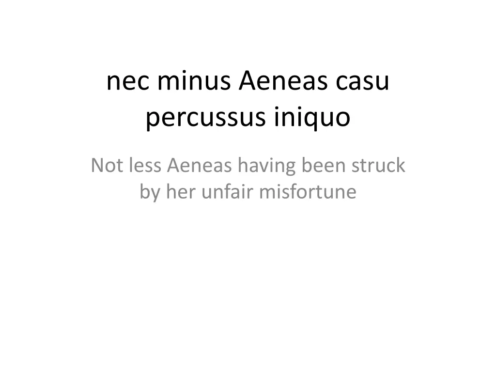 nec minus aeneas casu percussus iniquo