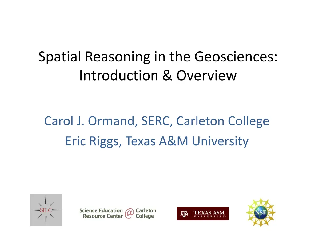 spatial reasoning in the geosciences introduction