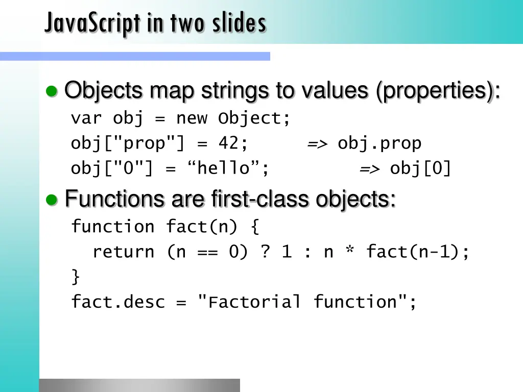 javascript in two slides