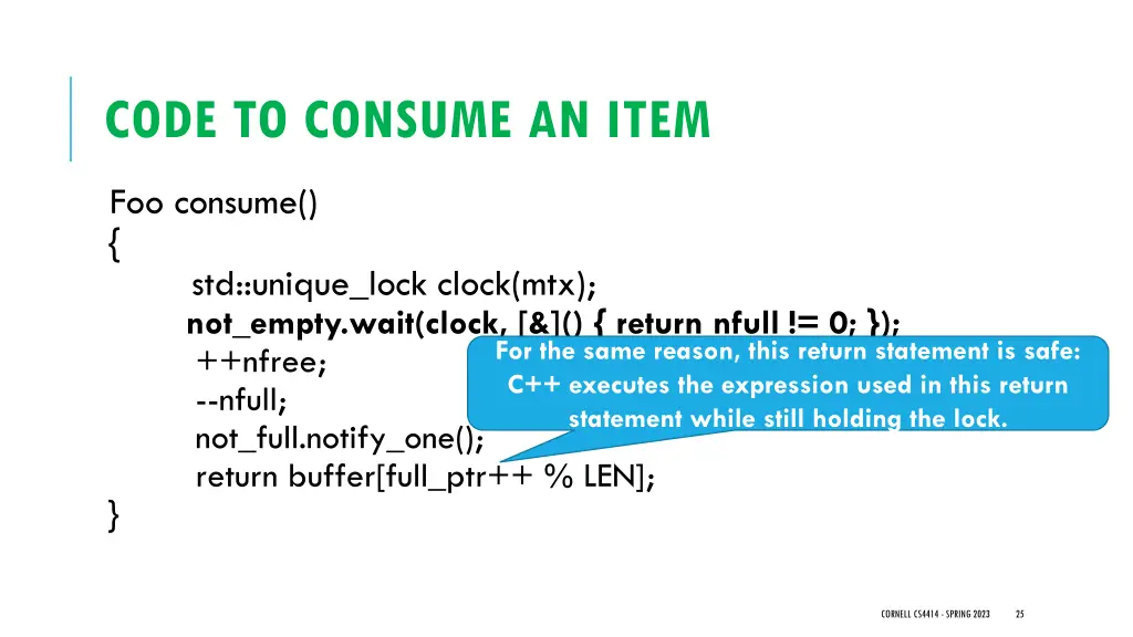 code to consume an item 2