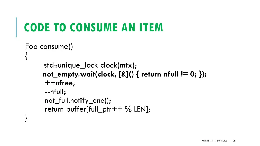code to consume an item 3