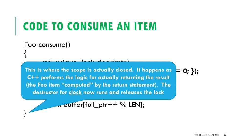 code to consume an item 4