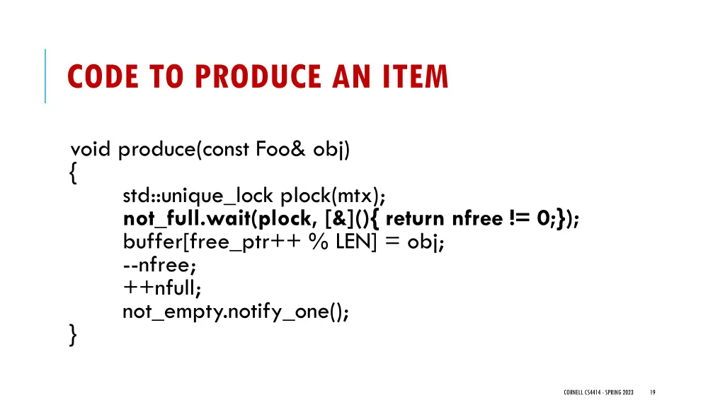 code to produce an item 2