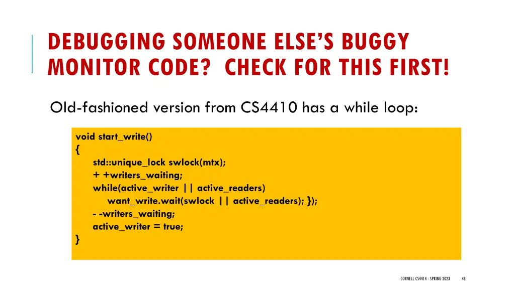 debugging someone else s buggy monitor code check 1