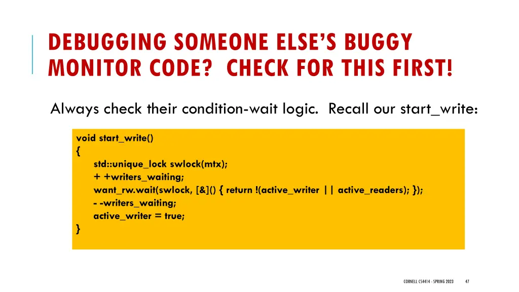 debugging someone else s buggy monitor code check